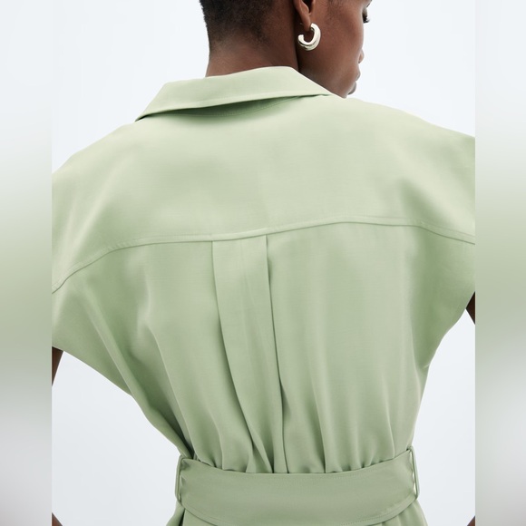 New Mango Belt Midi Sleeveless Wrap Dress in Mint Green Sz 2 NWT - Picture 5 of 11